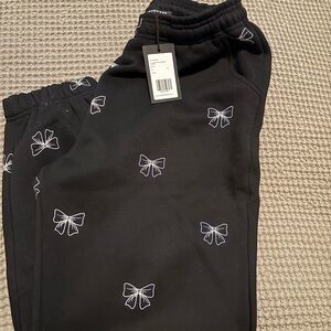 Brunette the label Black Bow Print Women's joggers